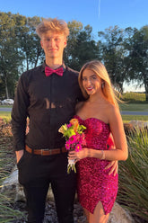 Sparkly Strapless Sequins Bodycon Short Homecoming Dress