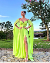 Vestido de noche corte A, elegante, traje formal para invitada de boda Y6264