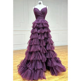 Robe de soirée trapèze sexy et tendance, décolleté en V, bretelles spaghetti fendues, dos nu