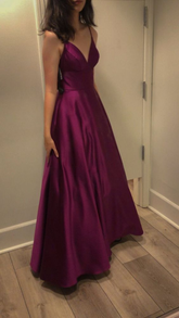 Satin Spaghetti Straps Elegant Long Evening Gown Women Sexy Prom Dress Y7204