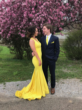 Elegant Yellow Mermaid Prom Dress Yellow Evening Dress Y5707