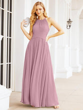 Baoleely Sleeveless Bridesmaid Dresses Long Prom Gown Zipper with Keyhole Back 28056