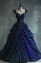 Robe de bal élégante en tulle et dentelle bleue, coupe trapèze, pour quinceañera Y7797