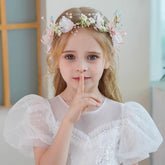 Diadema de princesa con corona de perlas para niñas