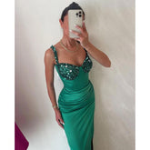 Sheath/column Sweetheart Beads Long Prom Formal Evening Dress