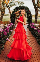 Vestidos largos de fiesta rojos, vestidos largos de noche, vestidos formales Y5450