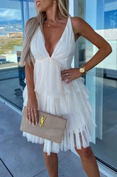 Robe de soirée sexy et ravissante, dos nu, col V, unie, pour célébrités