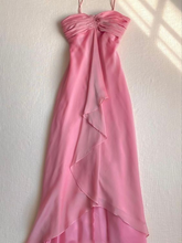 Sweet Pink Chiffon Long Prom Dress Strapless Formal Party Evening Dress Y7560