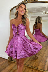 Sweetheart A-Line Short Homecoming Dress with Bow