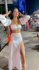 Sexy White Two Piece Evening Dress Summer Dress Y5712