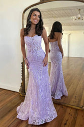 Baoleely Raina |Mermaid Strapless Sequined Lace Prom Dress