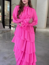 Chic Chiffon Layered Spliced Ruffles Prom Dress Evening Dress Y7640