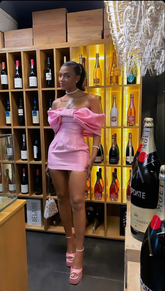 Off The Shoulder Pink Homecoming Dress Short Homecoming Dress Y1974