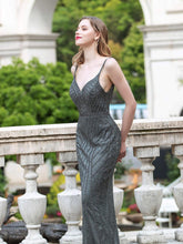 Baoleely Mermaid / Trumpet Luxurious Formal Evening Dresses Spaghetti Strap Sleeveless Floor Length Prom Dresses