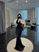 Elegant Black Mermaid Evening Dress Black Prom Dress Y7120