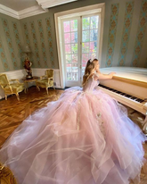 Robe de bal glamour en tulle et dentelle pour quinceañera ou Sweet 16 (Y7319)
