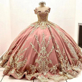 Vestido de quinceañera nuevo para niña dulce, con apliques de cuentas, vestido de princesa largo hasta el suelo Y6521