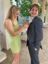 Light Green V Neck Homecoming Dress Sexy Party Dress Y2655