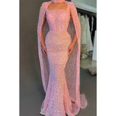 Robe de bal longue fourreau à bretelles spaghetti