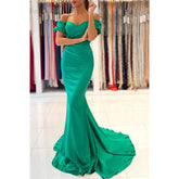 Robe de bal sirène à manches courtes et plis en cœur