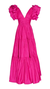 Robe de bal trapèze pour femme, col en V, robe de soirée longue et formelle Y3044