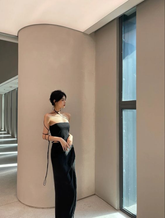 Black Simple Prom Dress Sexy Evening Dress Y1343