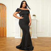 Plus Size Women Long Wedding Party Light Luxury Evening Dress Women