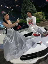 Charming Silver Mermaid Evening Dress Glam Dress Y6498