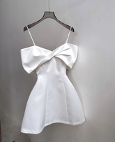 Vestido blanco de corte A para baile de bienvenida, vestido blanco para fiesta de cumpleaños Y5970