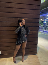 Black Rhinestone Long Sleeves Homecoming Dress Black Birthday Outfit Dress Y2526