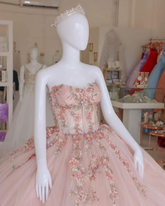 Robe de bal de quinceañera ornée de fleurs 3D pour les 15 et 16 ans (Y4158)