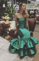 Nouvelle robe de bal verte, robe de soirée longue, référence Y5455