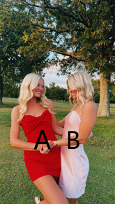 Ravissante robe rouge bustier pour bal de promo, robe rouge cocktail Y4180