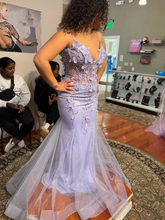 Charming Purple V Neck Mermaid Evening Dress Purple Evening Gown Y6621