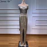 Robe de soirée sexy à col bateau et pompons, dorée, luxueuse, courte, sans manches, paillettes et perles, photo réelle, LA60826