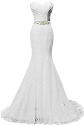 Vestidos de novia elegantes estilo sirena, vestidos de novia con escote corazón WD720
