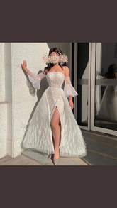Elegante vestido de fiesta sin tirantes de corte A, vestido de noche de moda Y6708