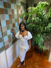 Robe de soirée blanche vintage mi-longue, robe de fête blanche Y5499