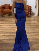 Elegante vestido de noche de sirena azul real, vestido de concurso Y7061