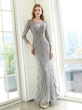 Baoleely Mermaid / Trumpet Luxurious Sexy Formal Evening Dresses Prom Dresses Long Sleeves Bridesmaid Dresses