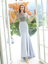 Baoleely Mermaid / Trumpet Max Chiffon Luxurious Sexy Formal Evening Dresses Cap Sleeves Floor Length