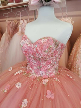 Vestido de gala de tul con escote corazón y falda vaporosa para quinceañera Y2684
