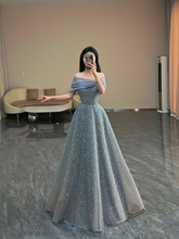 Luxurious Off The Shoulder A-line Evening Dress 18th Birthday Party Gown Y6038