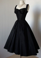 Robe de cocktail noire élégante, robe de bal courte Y4759