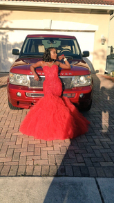 Red Sweetheart Neckline Mermaid Prom Dress Red Evening Dress Y5696