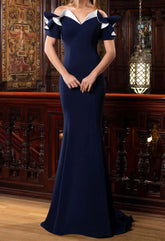 Robes de mère de la mariée trompette/sirène à épaules dénudées