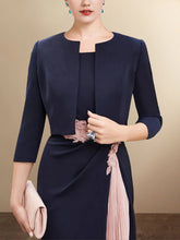 Sheath/Column Short Sleeves Knee Length Mother of the Bride Dresses