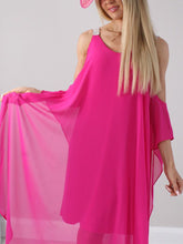 Robe de mère de la mariée sans manches à col en V et longueur cheville ornée de strass