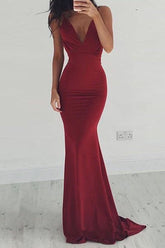 Prom Dresses Backless Spaghetti Straps Mermaid Party Dresses Long