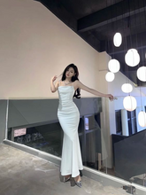 Classic White Mermaid Prom Dress White Evening Dress Y6872